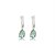 Cartela de Brincos Canoa com Gota 6x8 - Verde Paraíba - Prata 925 (Contém 12 Pares) - Imagem 3