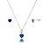 Conjunto Coração Embutido 6mm - Azul Royal - Prata 925 - Imagem 1