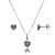 Conjunto Coração Embutido 6mm - Lilás- Prata 925 - Imagem 1