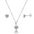 Conjunto Coração Embutido 6mm - Cristal - Prata 925 - Imagem 1