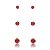 Trios de brincos zircônia 4/5/6mm - Cereja - Prata 925 (Contém 5 Trios) - Imagem 3