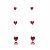 Trios de brincos zircônia Coração 4/5/6x6- Cereja - Prata 925 (Contém 5 Trios) - Imagem 3