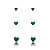 Trios de brincos zircônia Coração 4/5/6x6 - Verde Esmeralda - Prata 925 (Contém 5 Trios) - Imagem 3