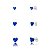 Trios de brincos zircônia Coração 4/5/6x6 - Azul Caneta - Prata 925 (Contém 5 Trios) - Imagem 1