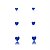 Trios de brincos zircônia Coração 4/5/6x6 - Azul Caneta - Prata 925 (Contém 5 Trios) - Imagem 3