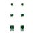 Trios de brincos zircônia Quadrado 4/5/6x6 - Verde Esmeralda - Prata 925 (Contém 5 Trios) - Imagem 3