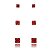 Trios de brincos zircônia Quadrado 4/5/6x6 - Vermelho - Prata 925 (Contém 5 Trios) - Imagem 3