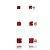 Trios de brincos zircônia Quadrado 4/5/6x6 - Vermelho - Prata 925 (Contém 5 Trios) - Imagem 1