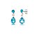 Cartela de brincos zircônia Gota Garra com Redondo 4mm - Azul Céu - Prata 925 (Contém 12 Pares) - Imagem 1