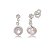 Brinco Zircônia Redondo 3mm com 6mm - Rosa - Prata 925 (12 Pares) - Imagem 1