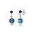 Brinco Zircônia Redondo 3mm com 6mm - Azul Royal  - Prata 925 (12 Pares) - Imagem 1
