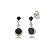 Brinco Zircônia Redondo 3mm com 6mm - Preto  - Prata 925 (12 Pares) - Imagem 1