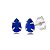 Cartela de brincos gota 6X8 - Azul Caneta- Prata 925 (Contém 12 Pares) - Imagem 1