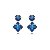 Cartela de brincos zircônia Redondo 4mm e Quadrado 5x5 - Azul Royal - Prata 925 (Contém 12 Pares) - Imagem 3