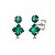 Cartela de brincos zircônia Redondo 4mm e Quadrado 5x5 - Verde Esmeralda - Prata 925 (Contém 12 Pares) - Imagem 1