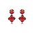 Cartela de brincos zircônia Redondo 4mm e Quadrado 5x5 - Vermelho - Prata 925 (Contém 12 Pares) - Imagem 3