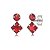 Cartela de brincos zircônia Redondo 4mm e Quadrado 5x5 - Vermelho - Prata 925 (Contém 12 Pares) - Imagem 1