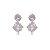Cartela de brincos zircônia Redondo 4mm e Quadrado 5x5 - Rosa - Prata 925 (Contém 12 Pares) - Imagem 3