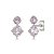 Cartela de brincos zircônia Redondo 4mm e Quadrado 5x5 - Rosa - Prata 925 (Contém 12 Pares) - Imagem 1