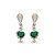 Cartela de Brincos Gota com Coração Zircônia 6X6 - Verde Esmeralda - Prata 925 (Contém 12 Pares) - Imagem 3