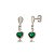 Cartela de Brincos Gota com Coração Zircônia 6X6 - Verde Esmeralda - Prata 925 (Contém 12 Pares) - Imagem 1