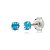 Cartela de brincos zircônia redondo 3mm - Azul Céu - Prata 925 (Contém 12 pares) - Imagem 1