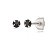 Cartela de brincos zircônia redondo 3mm - Preto - Prata 925 (Contém 12 pares) - Imagem 1