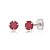 Cartela de brincos zircônia redondo 4mm - Vermelho - Prata 925 (Contém 12 Pares) - Imagem 1