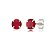 Cartela de brincos zircônia redondo 5mm - Vermelho - Prata 925 (Contém 12 Pares) - Imagem 1