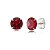Cartela de brincos zircônia Redondo 10mm - Vermelho - Prata 925 (Contém 12 Pares) - Imagem 1