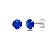Cartela de Brincos Zircônia 8mm - Azul Caneta - Prata 925 (Contém 12 Pares) - Imagem 1