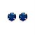 Cartela de brincos zircônia redondo 7mm - Azul Royal - Prata 925 (Contém 12 Pares) - Imagem 3