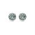 Cartela de brincos zircônia redondo 7mm - Verde Paraíba - Prata 925 (Contém 12 Pares) - Imagem 3