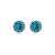 Cartela de Brincos Embutidos 8mm - Azul Céu - Prata 925 (Contém 12 Pares) - Imagem 3