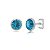 Cartela de Brincos Embutidos 8mm - Azul Céu - Prata 925 (Contém 12 Pares) - Imagem 1