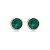 Cartela de Brincos Embutidos 8mm - Verde Esmeralda - Prata 925 (Contém 12 Pares) - Imagem 3