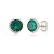 Cartela de Brincos Embutidos 8mm - Verde Esmeralda - Prata 925 (Contém 12 Pares) - Imagem 1