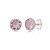 Cartela de Brincos Embutido 10mm - Rosa - Prata 925 (Contém 12 Pares) - Imagem 1