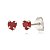 Cartela de brincos zircônia Coração 4x4 - Vermelho - Prata 925 (Contém 12 Pares) - Imagem 1