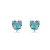 Cartela de brincos zircônia Coração 5x5 - Azul Céu - Prata 925 (Contém 12 Pares) - Imagem 3
