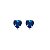 Cartela de brincos zircônia Coração 5x5 - Azul Royal - Prata 925 (Contém 12 Pares) - Imagem 3