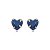 Cartela de brincos zircônia Coração 8x8 - Azul Royal - Prata 925 (Contém 12 Pares) - Imagem 3