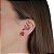 Cartela de brincos zircônia Coração 10x10 - Vermelho - Prata 925 (Contém 12 Pares) - Imagem 2