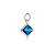 Pingente Quadrado Embutido 6x6 - Azul Royal - Prata 925 (Contém 5 Peças) - Imagem 1