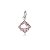 Pingente Quadrado  6x6 - Rosa - Prata 925 (Contém 5 Peças)CRAV. - Imagem 1