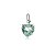 Pingente Coração 8x8 - Verde Paraíba - Prata 925 (Contém 5 Peças)CRAV. - Imagem 1