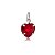 Pingente Coração 8x8 - Vermelho - Prata 925 (Contém 5 Peças)CRAV. - Imagem 1
