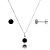 Conjunto Redondo Embutido 6mm - Preto - Prata 925 - Imagem 1