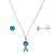 Conjunto Redondo Embutido 6mm - Azul Céu - Prata 925 - Imagem 1