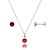 Conjunto Redondo Embutido 6mm - Vermelho- Prata 925 - Imagem 1